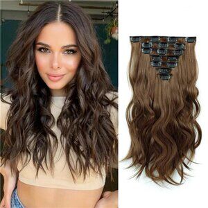 Clip In Hair Extensions Long Wavy 7 PCS 10#